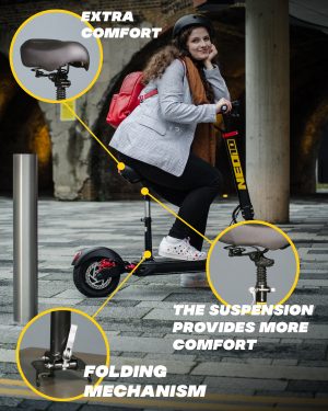 Folding electric scooter seat